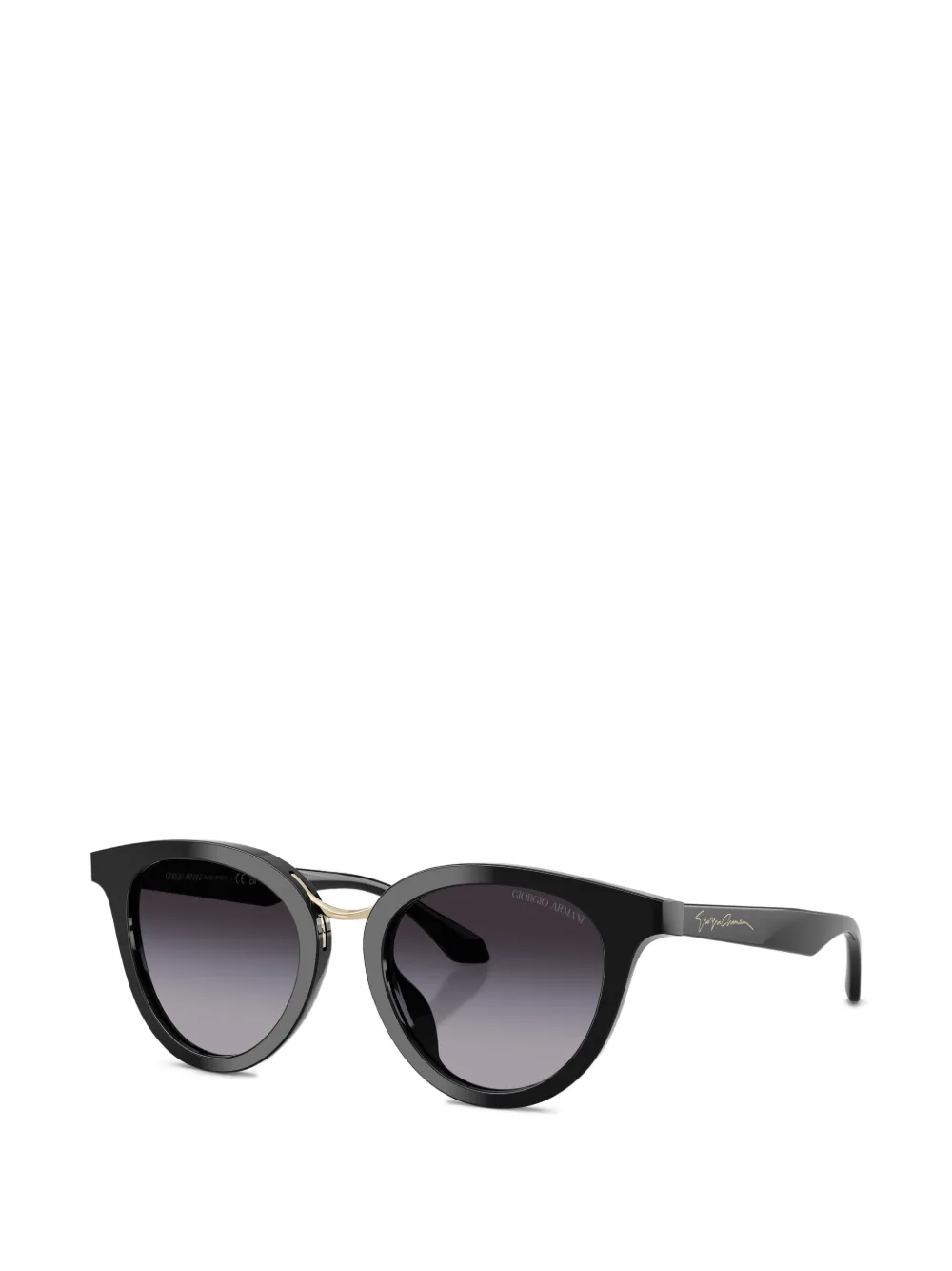Giorgio Armani Zonnebril met rond montuur Zwart