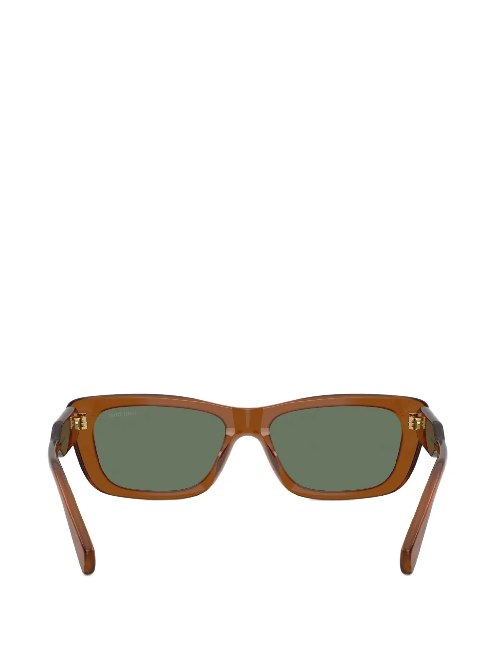 Miu Eyewear Zonnebril met rechthoekig montuur Bruin