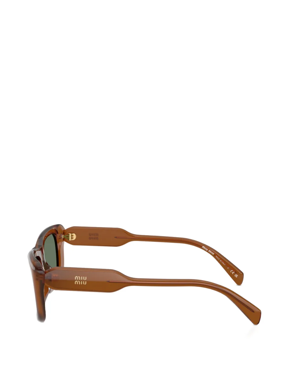 Miu Eyewear Zonnebril met rechthoekig montuur Bruin