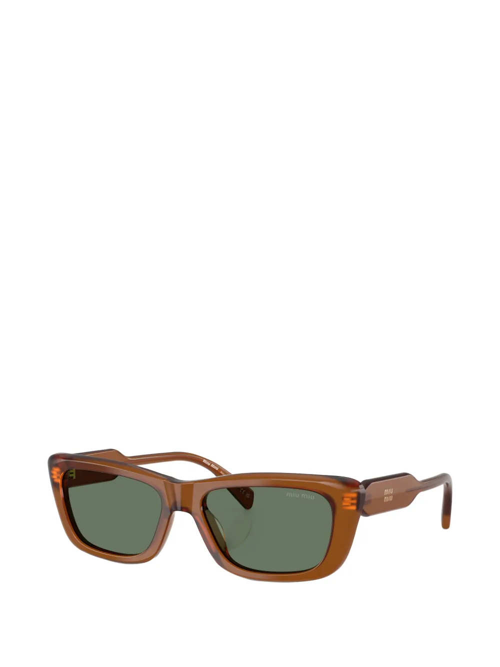 Miu Eyewear Zonnebril met rechthoekig montuur Bruin
