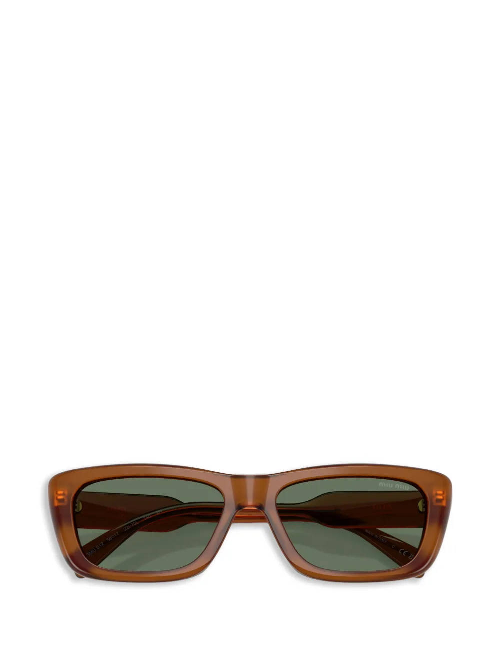Miu Eyewear Zonnebril met rechthoekig montuur Bruin