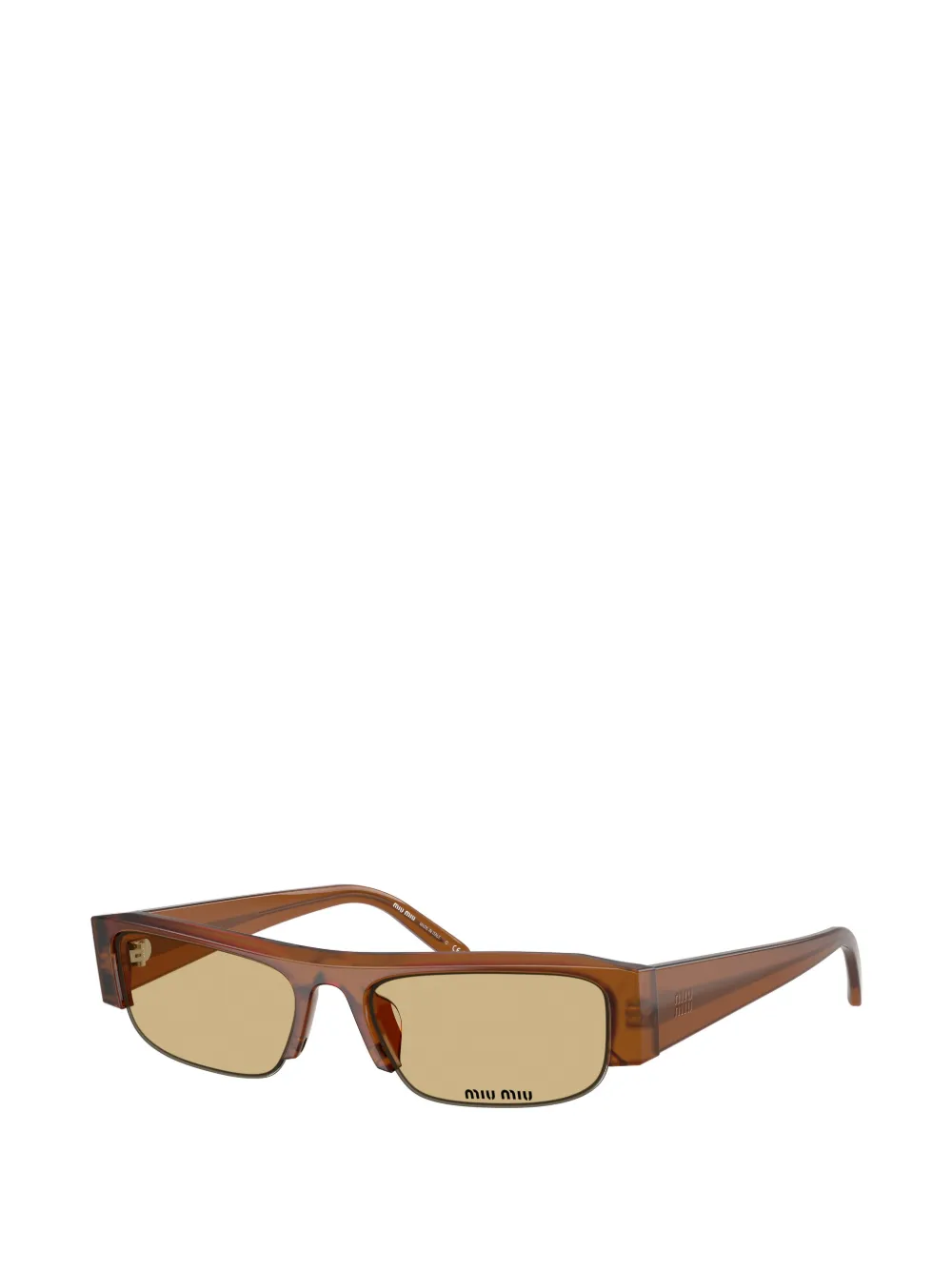 Miu Eyewear Vedette zonnebril met rechthoekig montuur Bruin