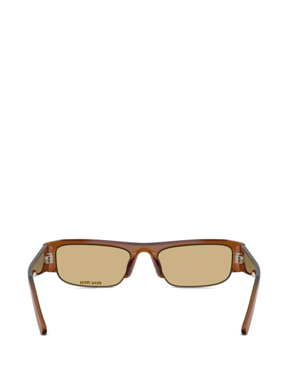 Miu Eyewear Vedette zonnebril met rechthoekig montuur Bruin