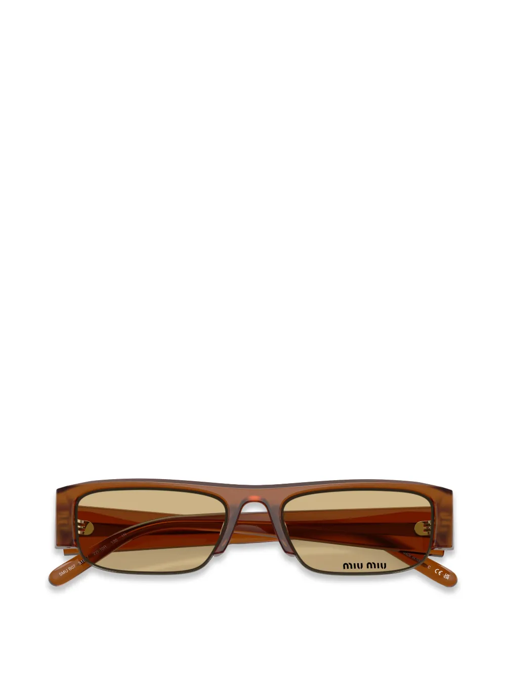 Miu Eyewear Vedette zonnebril met rechthoekig montuur Bruin