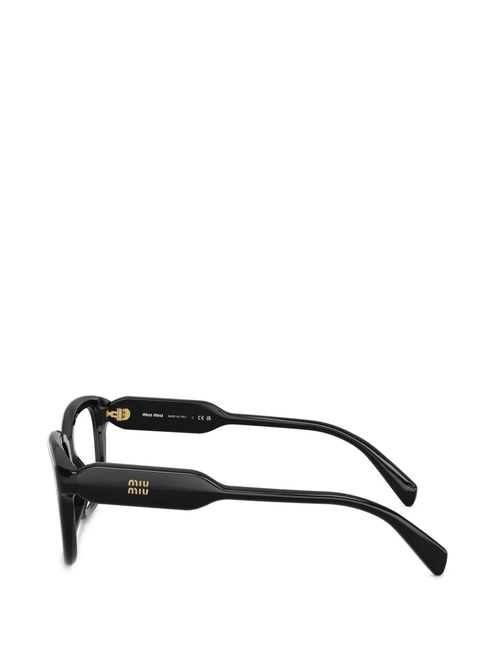 Miu Eyewear Zonnebril met rechthoekig montuur Zwart