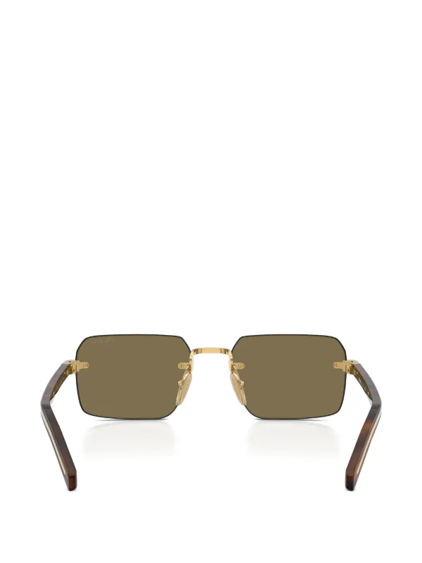 小物 PRADA Rimless Sunglasses Clear Temples Prada Eyewear Rimless Sunglasses | Gold | FARFETCH ZA
