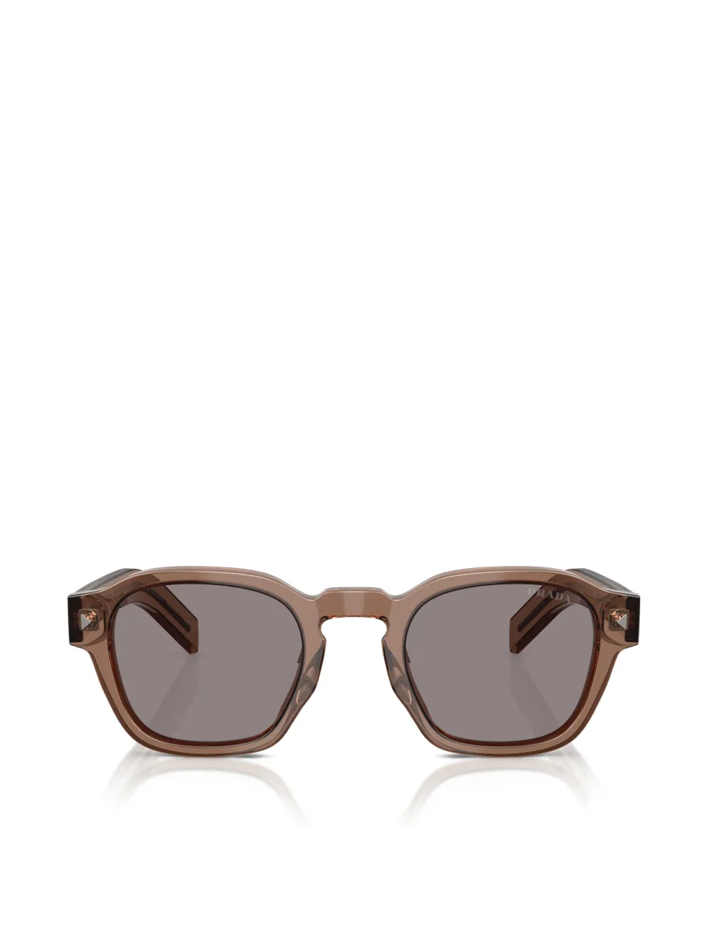 Prada Eyewear Iconic metal-plate sunglasses - Marrone