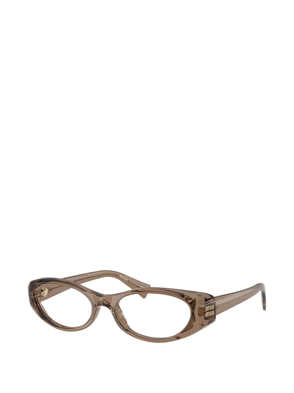  Miu Miu Eyewear Oval-frame Glasses - Brown 