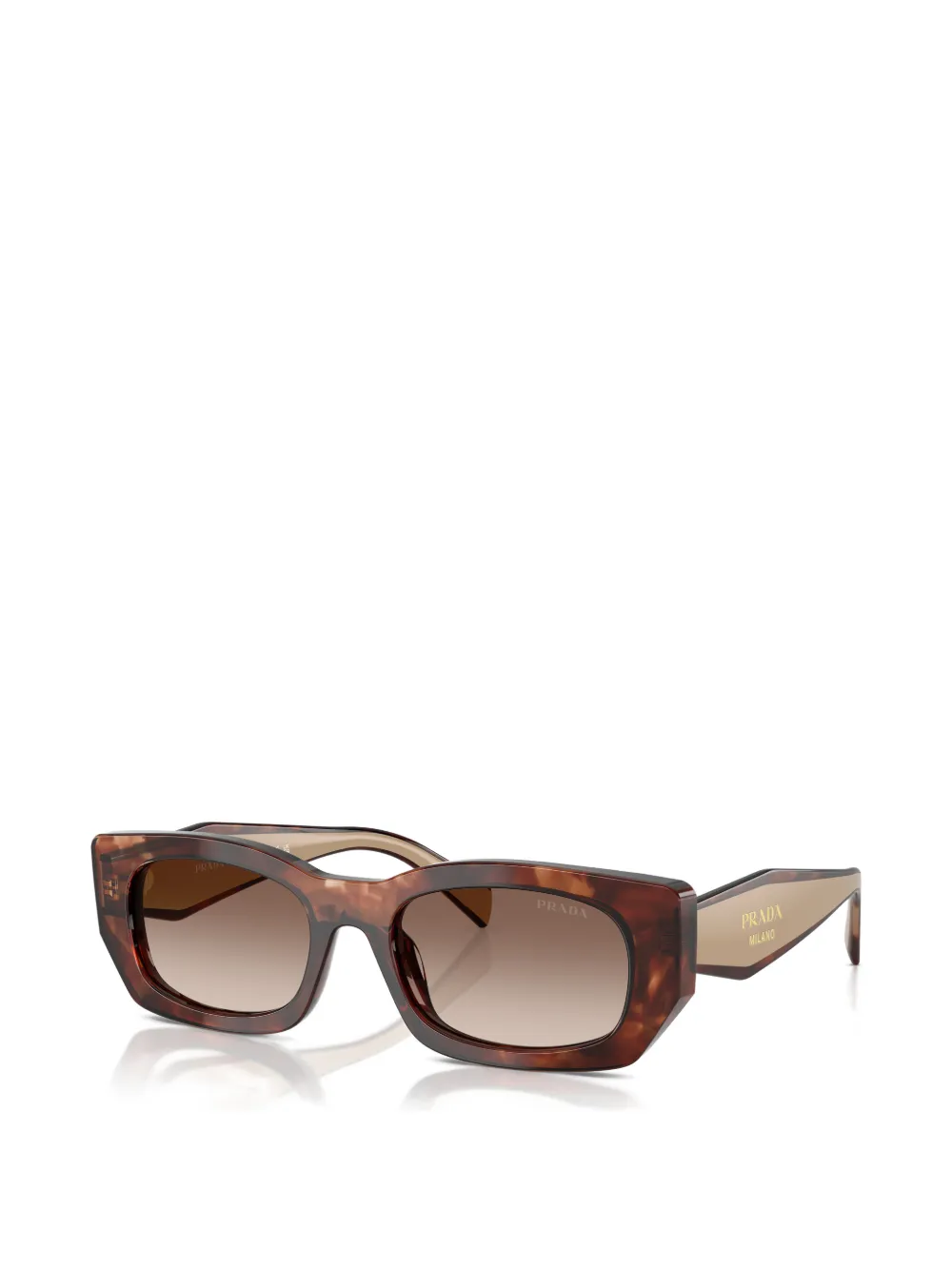  Prada Eyewear Geometric-frame Sunglasses - Brown 