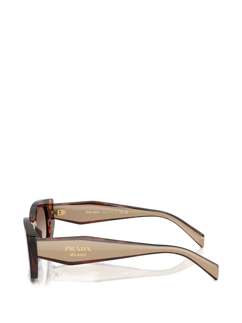  Prada Eyewear Geometric-frame Sunglasses - Brown 