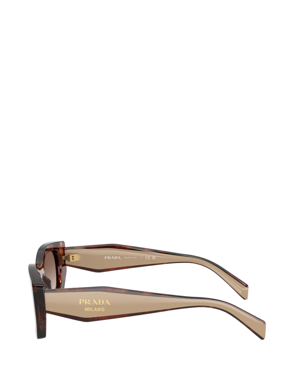Prada Eyewear Zonnebril met geometrisch montuur Bruin