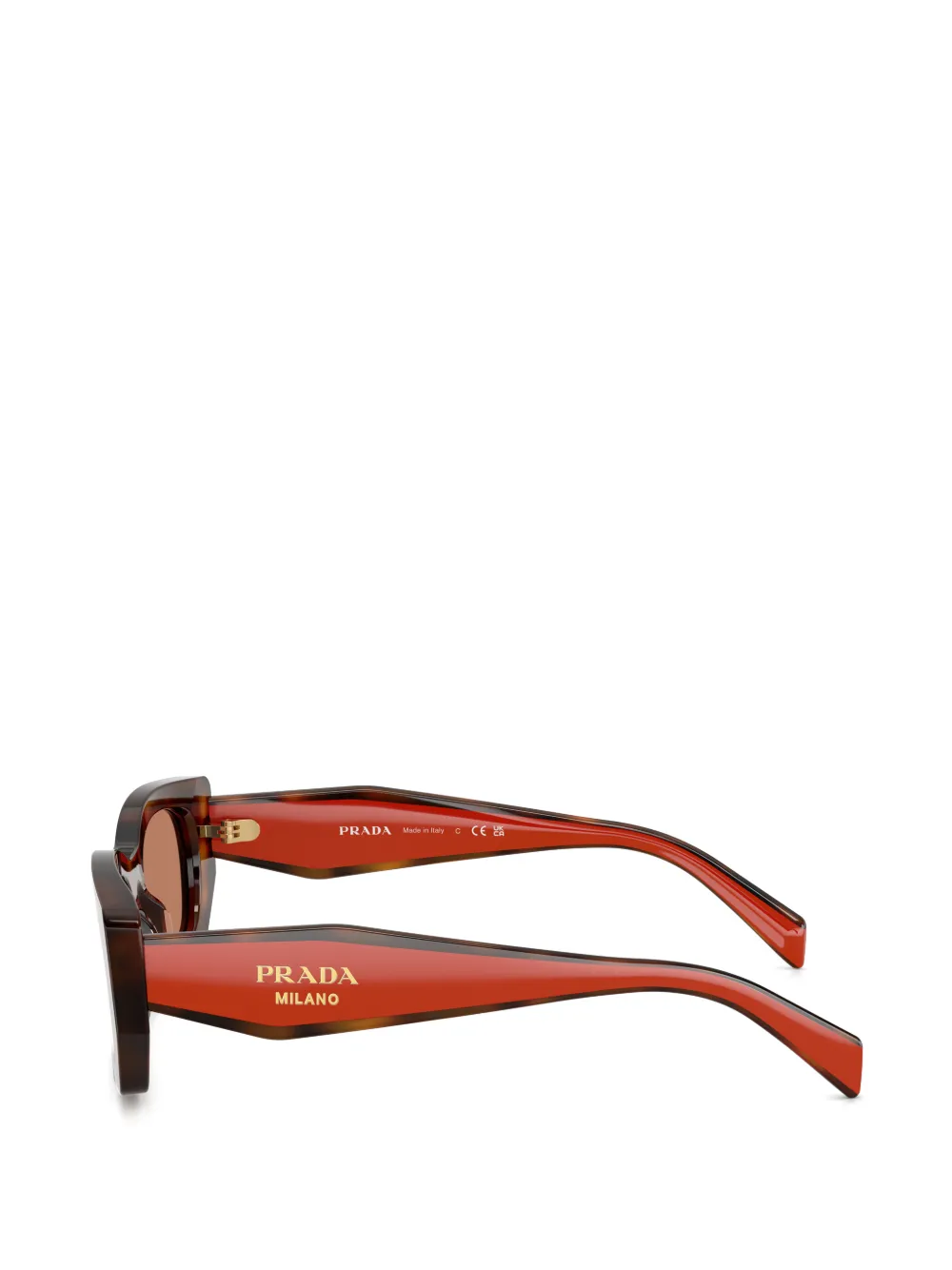 Prada Eyewear Zonnebril met geometrisch montuur Bruin