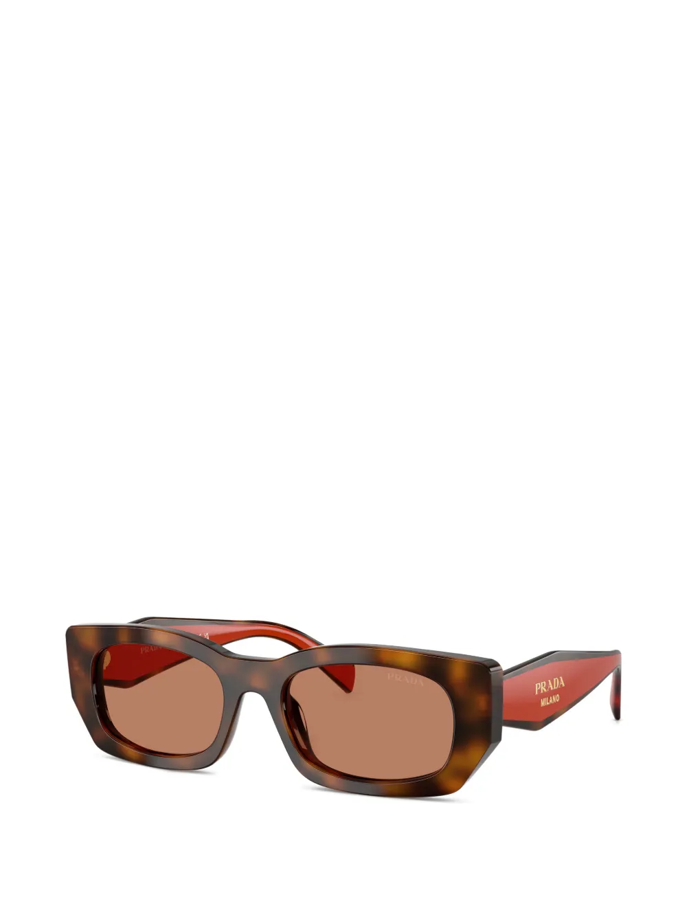 Prada Eyewear Zonnebril met geometrisch montuur Bruin