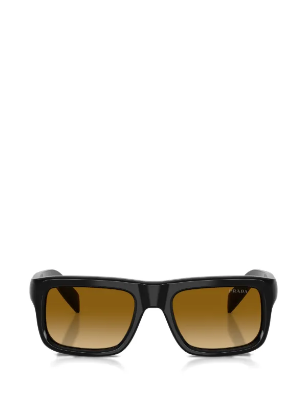 Prada Eyewear スクエアフレーム サングラス | ブラック | FARFETCH JP