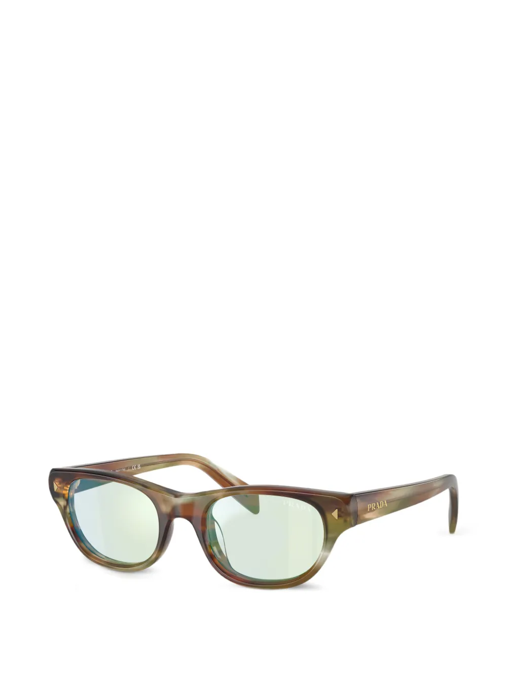 Prada Eyewear Zonnebril met driehoekig montuur Bruin