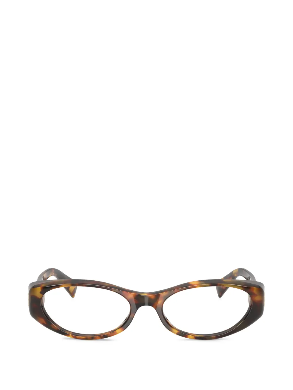 Miu Miu Eyewear tortoiseshell oval-frame glasses - Marrone