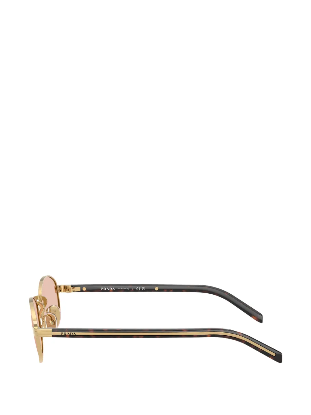Prada Eyewear Zonnebril met ovalen montuur Goud