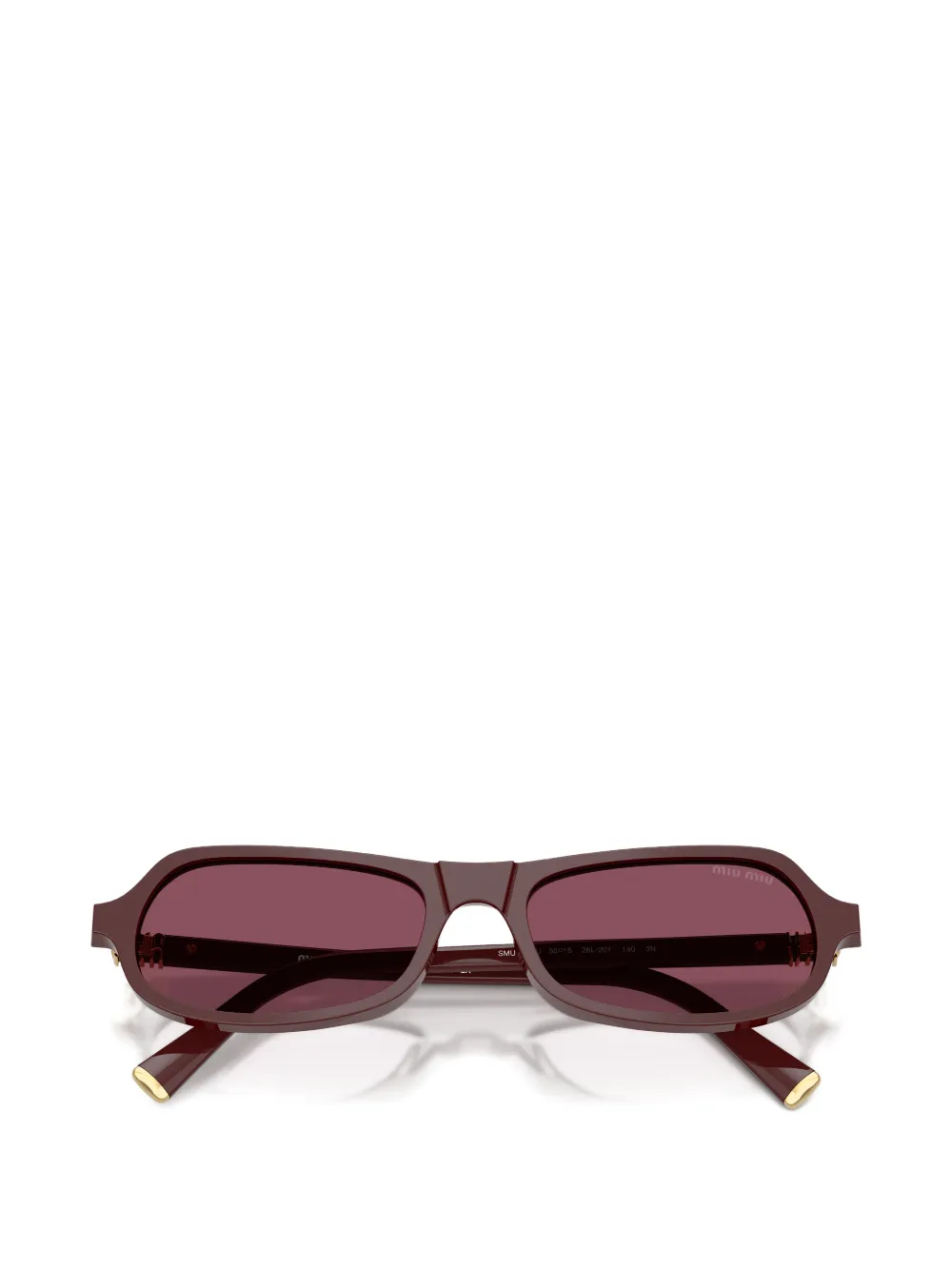 Miu Miu Logo-plaque Rectangle-frame Sunglasses in Brown, view 5