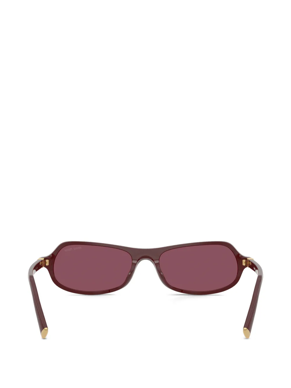 Miu Miu Logo-plaque Rectangle-frame Sunglasses in Brown, view 4