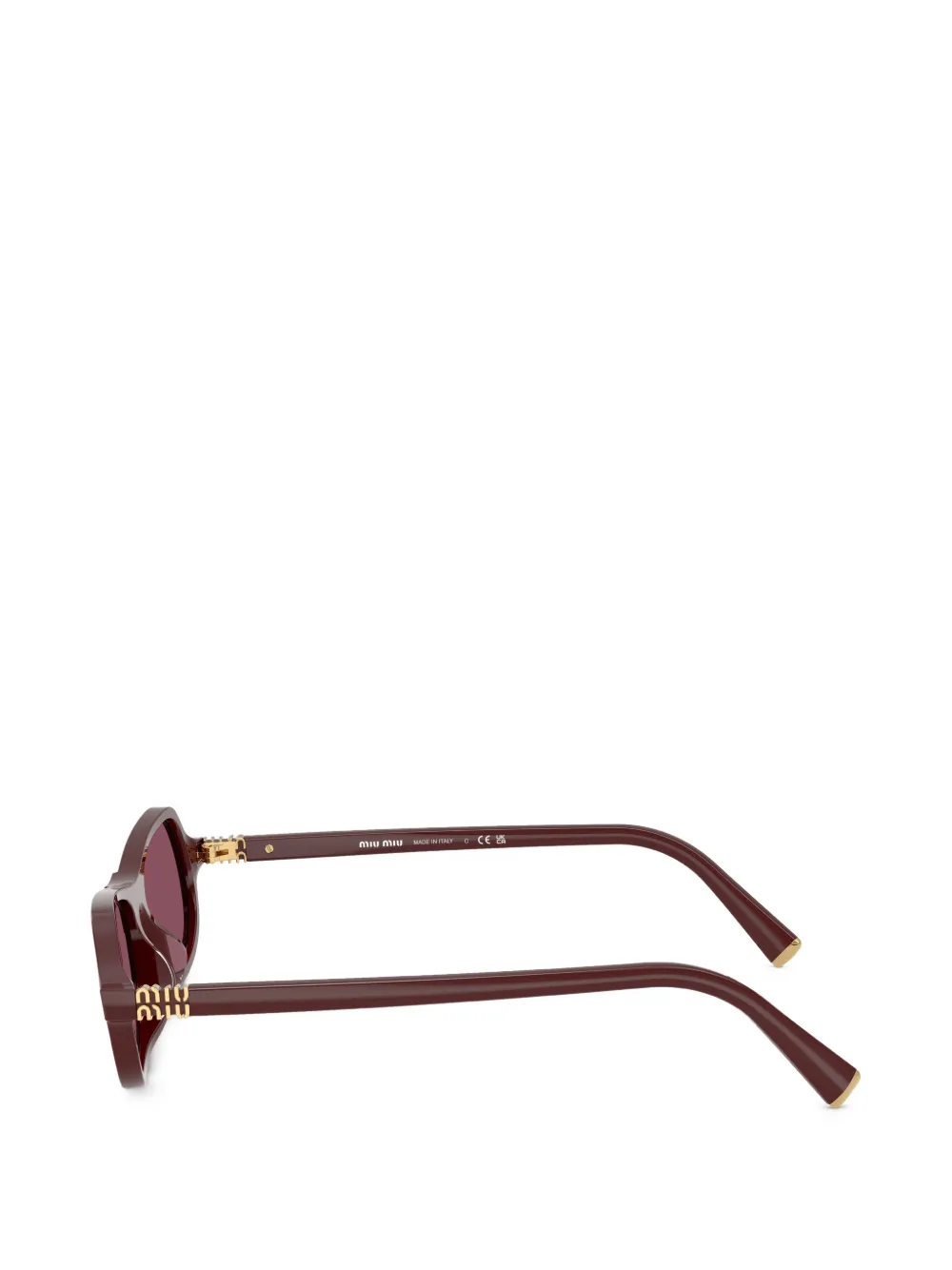 Miu Miu Logo-plaque Rectangle-frame Sunglasses in Brown, view 3