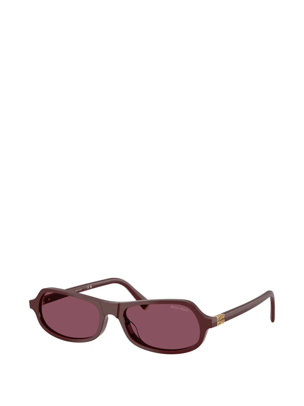 Miu Miu Logo-plaque Rectangle-frame Sunglasses in Brown, view 2