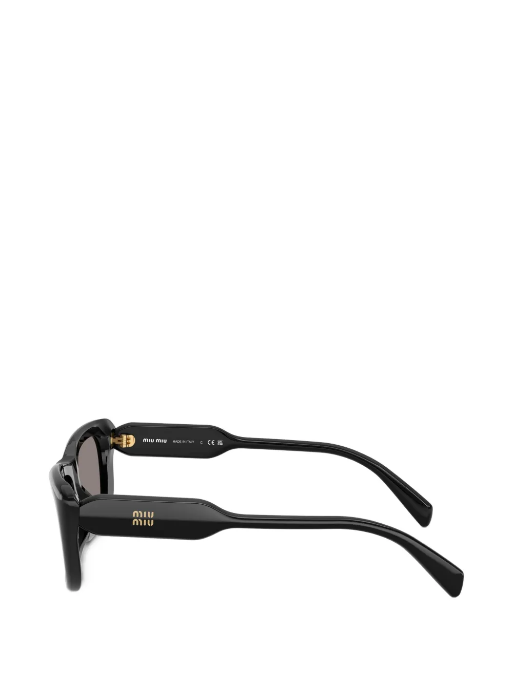 Miu Eyewear Zonnebril met rechthoekig montuur Zwart