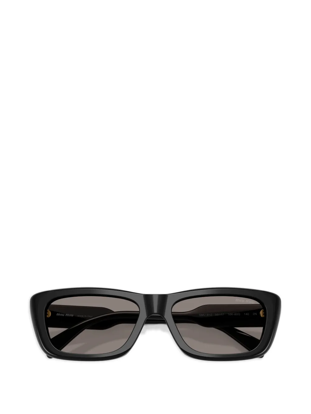 Miu Eyewear Zonnebril met rechthoekig montuur Zwart