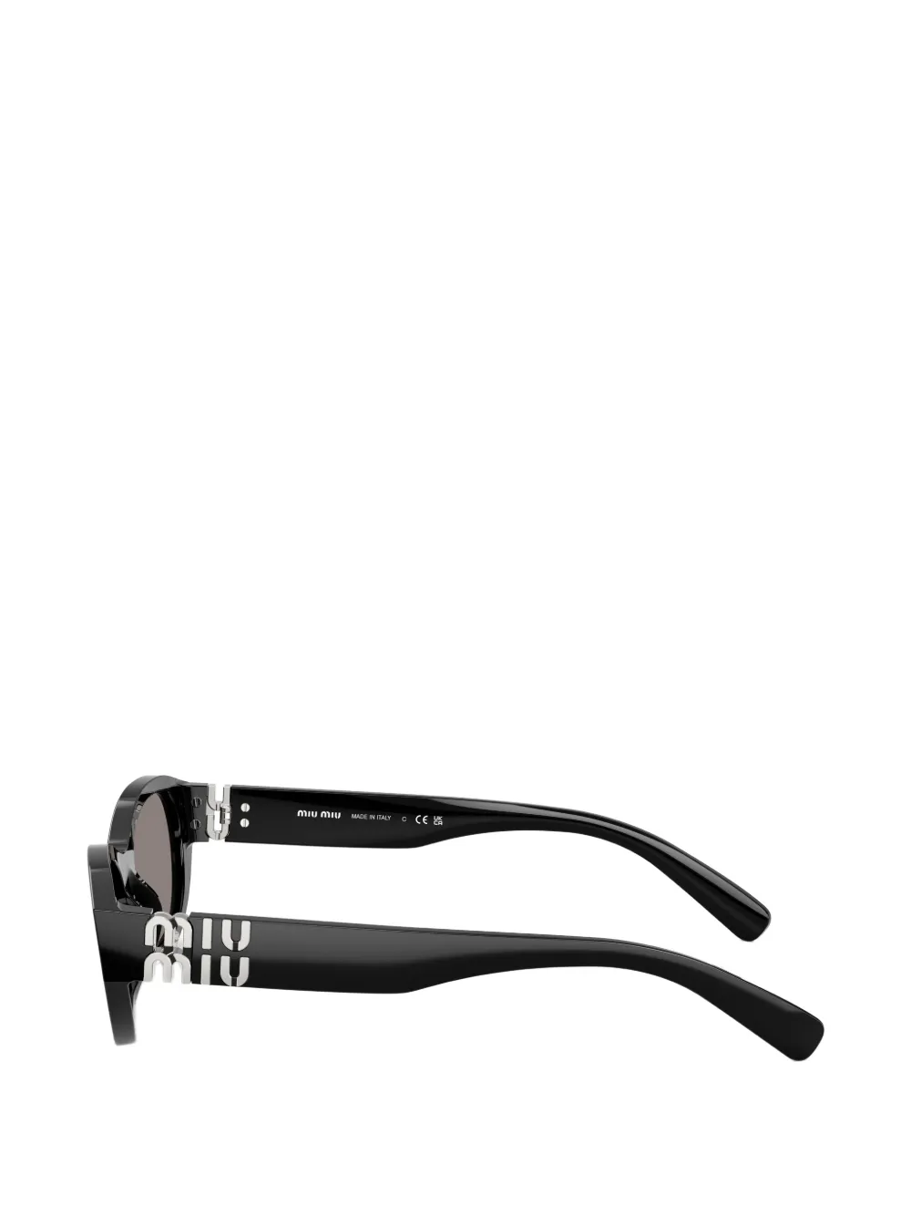 Miu Eyewear A03S zonnebril met logoplakkaat Zwart