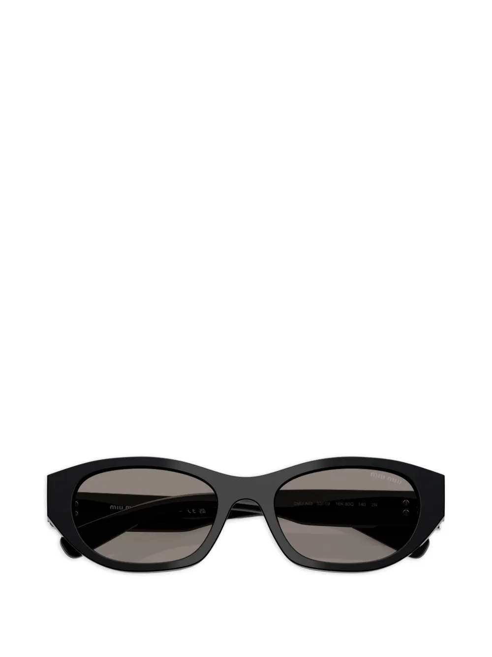 Miu Eyewear A03S zonnebril met logoplakkaat Zwart