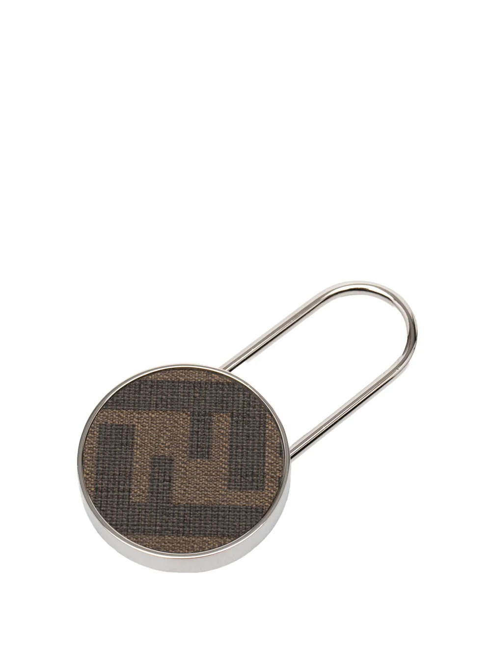Fendi Pre-Owned 2010-2025 Silver Plated and Coated Canvas Zucca Ring key chain - Argento