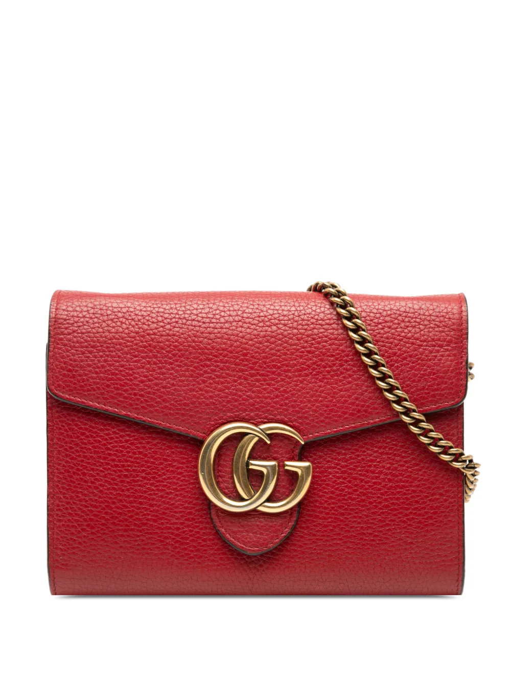 Gucci Pre-Owned 2016-2025 GG Marmont Leather Wallet on Chain crossbody bag - Rosso