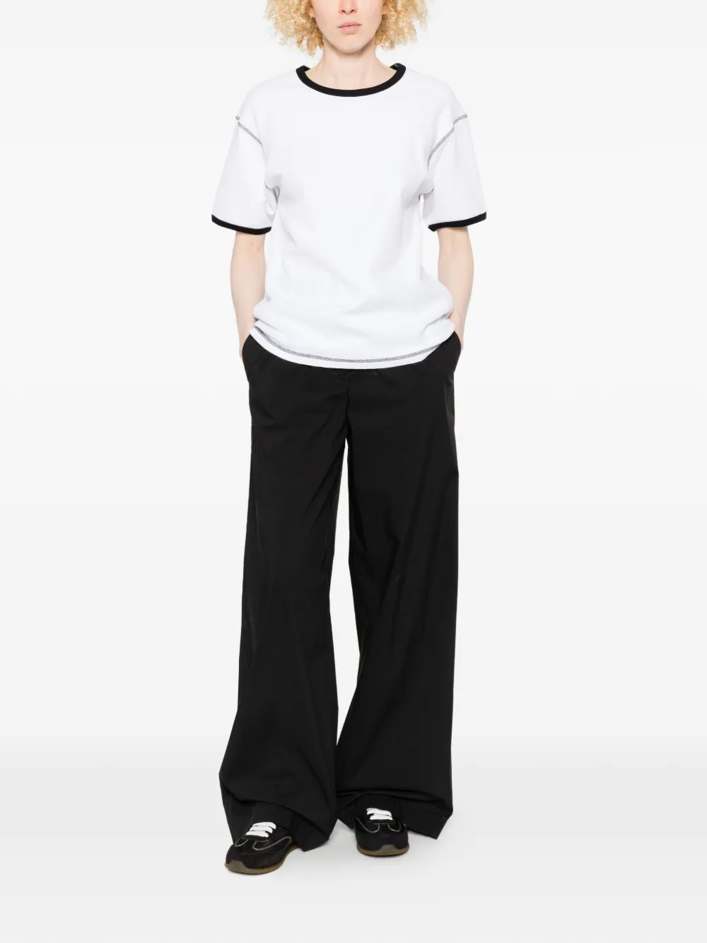 ASPESI Broek met elastische taille Zwart