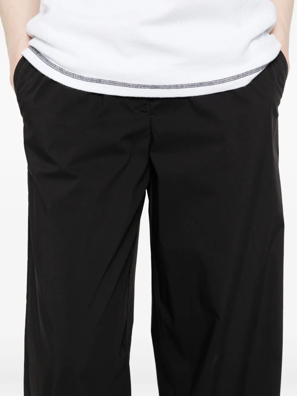 ASPESI Broek met elastische taille Zwart