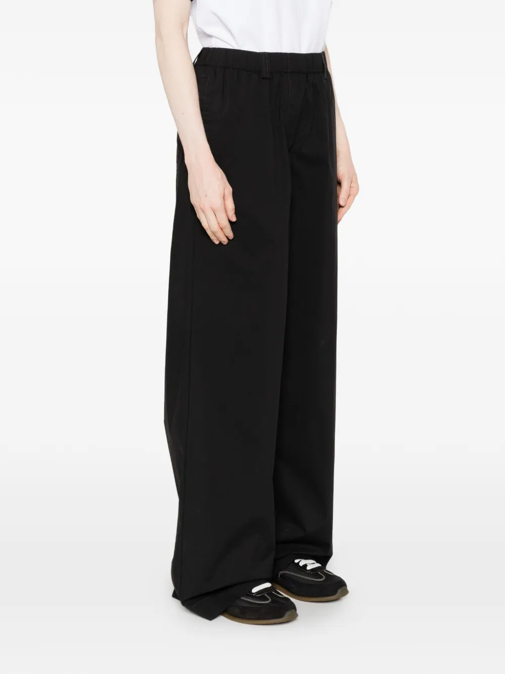 ASPESI Broek met elastische taille Zwart