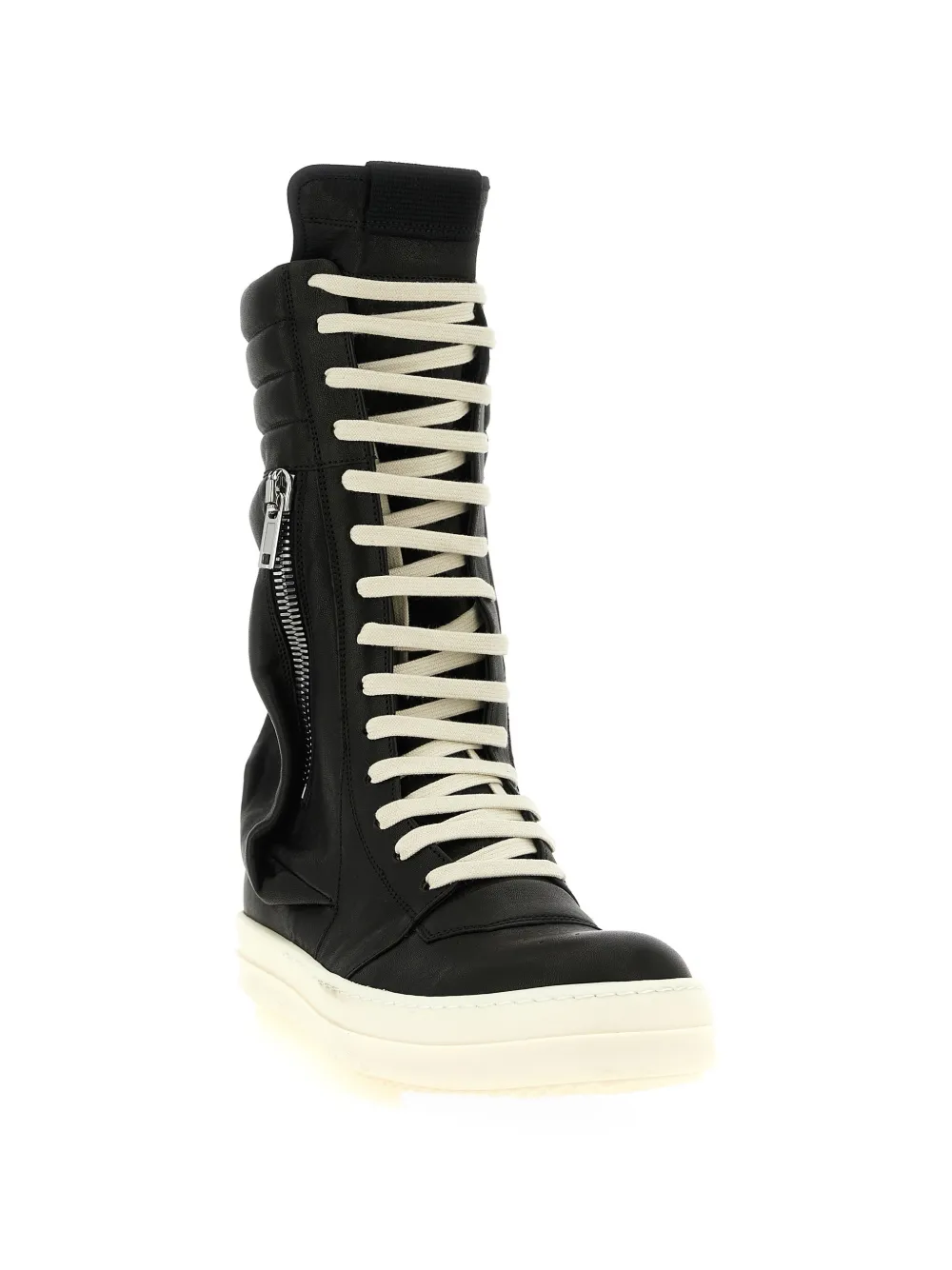 Rick Owens Cargo Geobasket leren laarzen Zwart