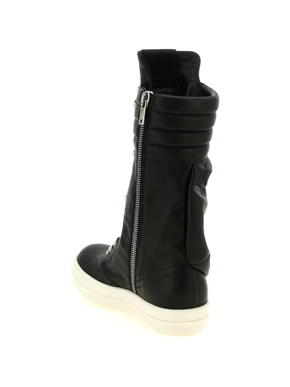 Rick Owens Cargo Geobasket leren laarzen Zwart