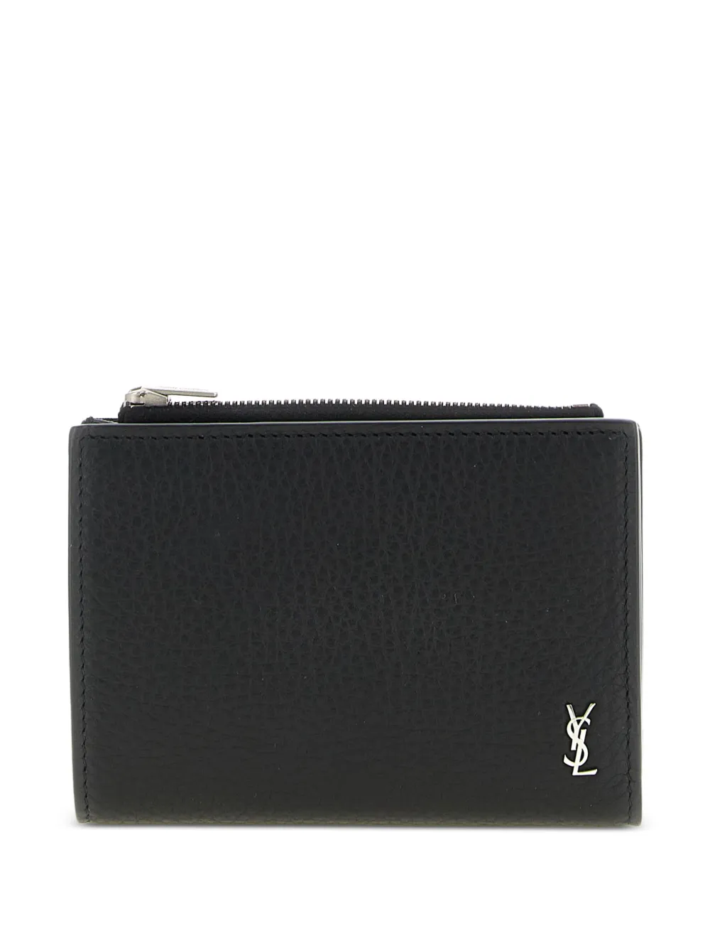 Saint Laurent Cassandre-logo leather wallet - Schwarz