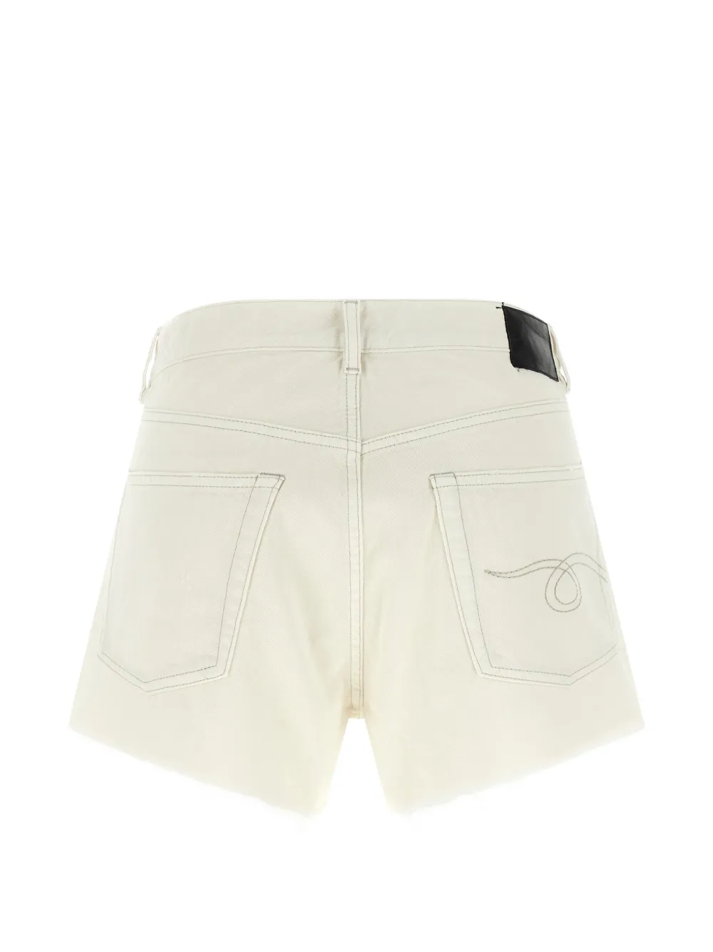 R13 X-BF gerafelde shorts met franje Beige