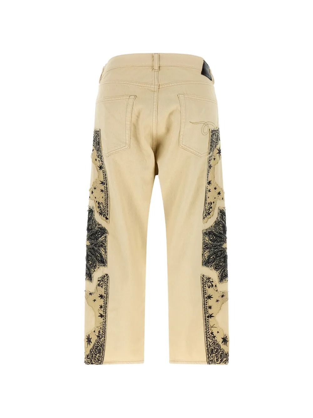 R13 X-BF jeans met bandana-applicatie en franje Beige