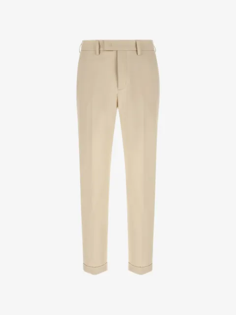 Department 5 pleated logo-patch trousers