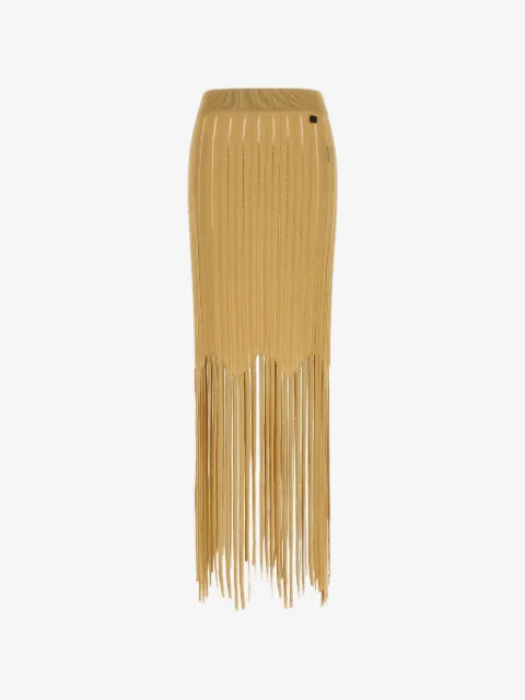 Balmain fringed midi skirt