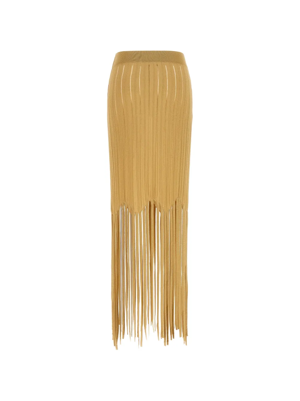 Balmain Midi-rok met franje Beige