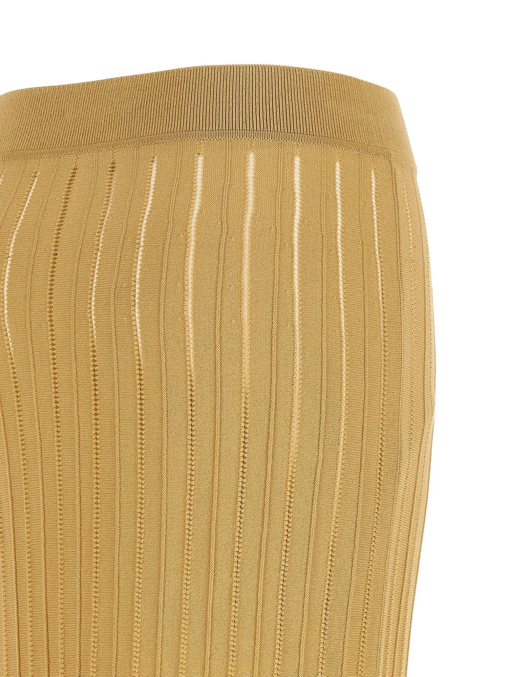 Balmain Midi-rok met franje Beige