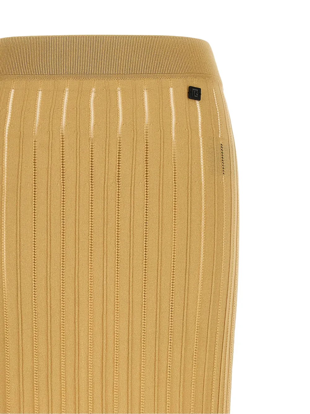 Balmain Midi-rok met franje Beige