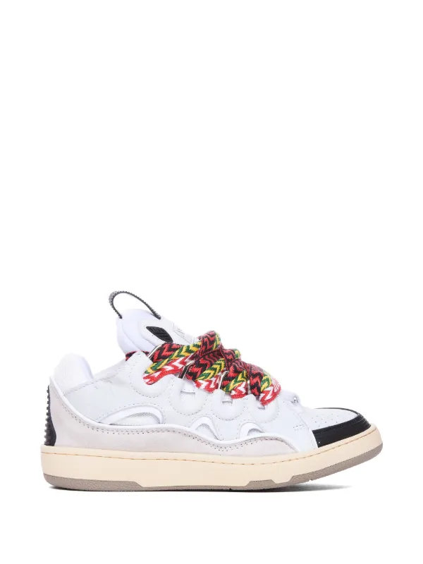 Lanvin Curb Round-toe Sneakers in White