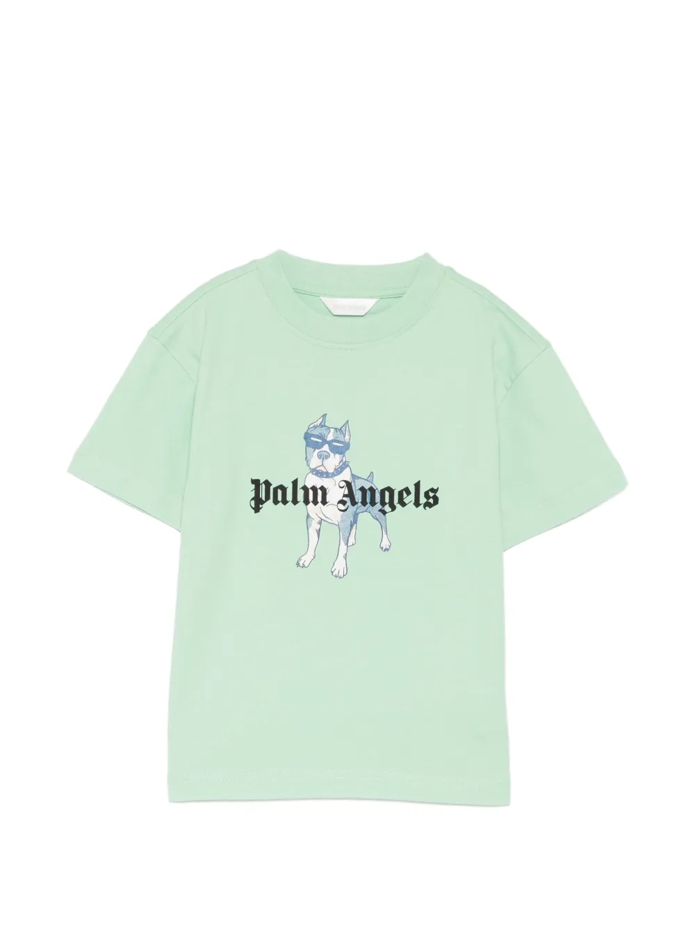 Palm Angels Kids logo-print cotton T-shirt - Verde