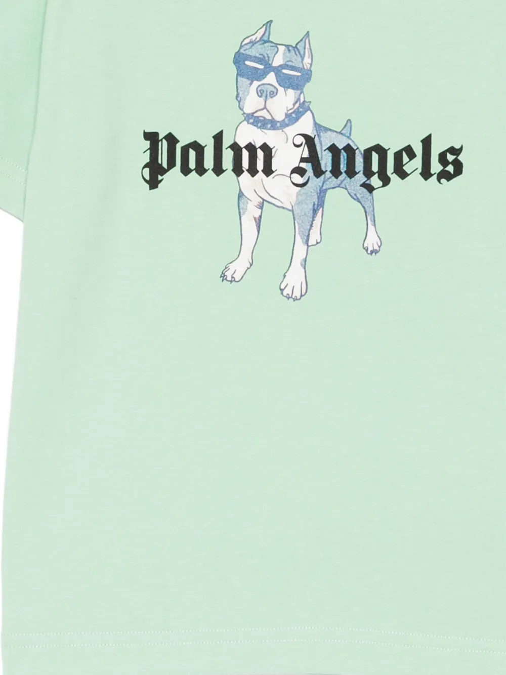 Palm Angels Kids Katoenen T-shirt met logoprint Groen