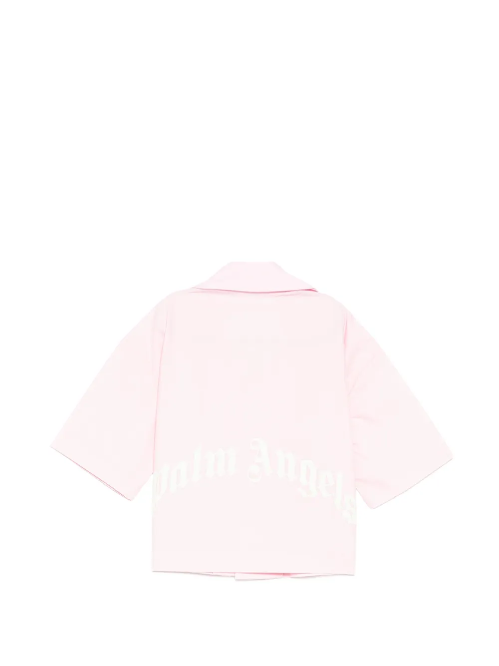 Palm Angels Kids Cropped shirt met gewelfd logo Roze