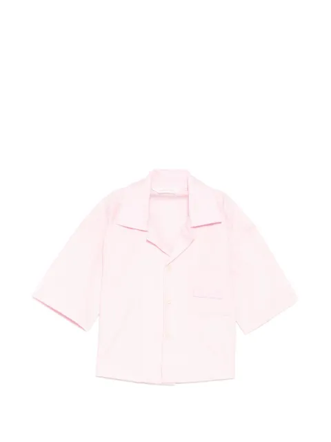 Palm Angels Kids curved logo cropped shirt