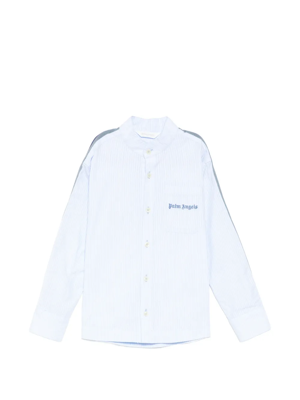 Palm Angels Kids Korean Collar Track Shirt - Blau